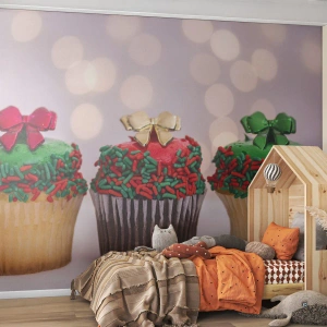 Fototapeta Premium Canvas - Sladkostí až po vrch - Gastronómia, Cookies, Farebné muffiny - 250x175 cm