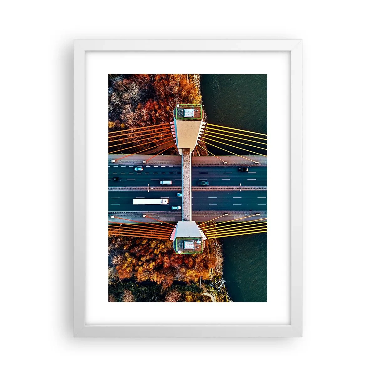 Plagát v bielom ráme - Za vodami, za lesmi - 30x40 cm