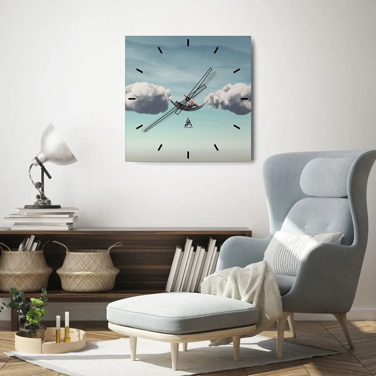 Nástenné hodiny - Blaženosť okamihu - 30x30 cm