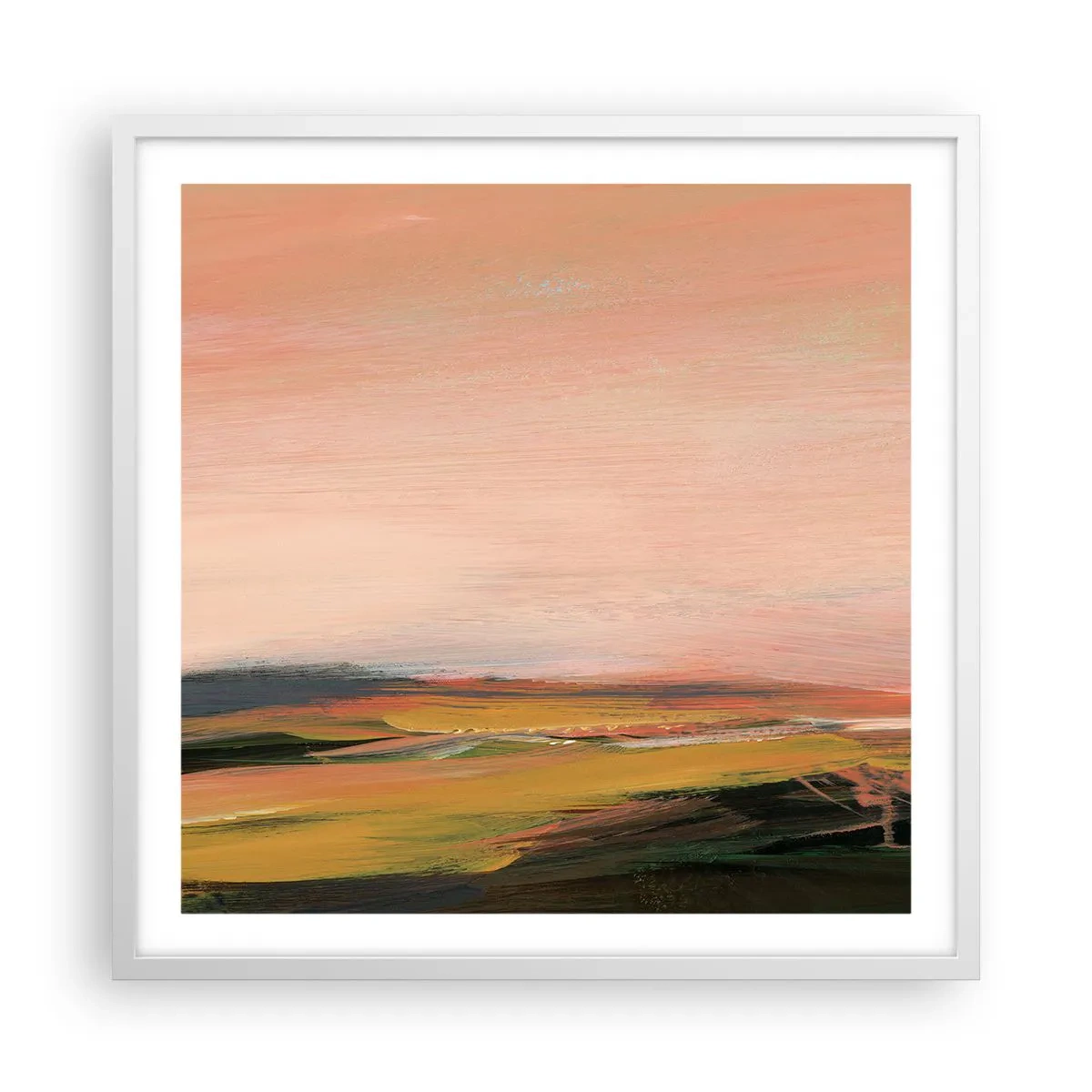 Plagát v bielom ráme - V ružových tónoch - 60x60 cm