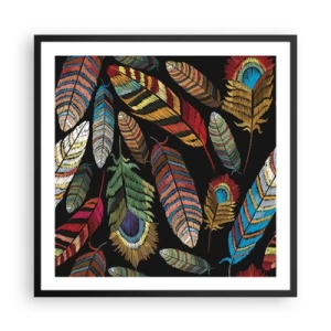 Plagát v čiernom ráme - Vtáčí karneval - 60x60 cm