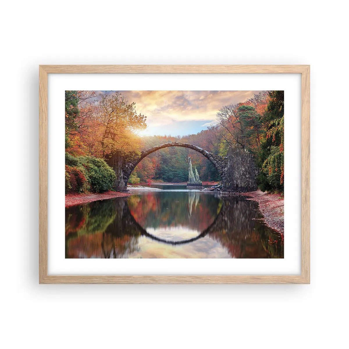 Plagát v ráme zo svetlého duba - Za zrkadlom - 50x40 cm