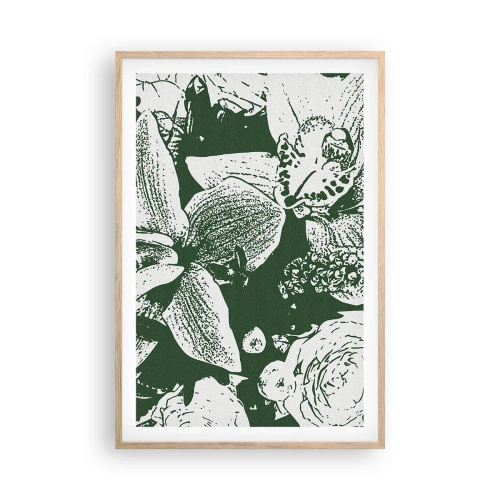 Plagát v ráme zo svetlého duba - Kytica – svet zelene - 61x91 cm