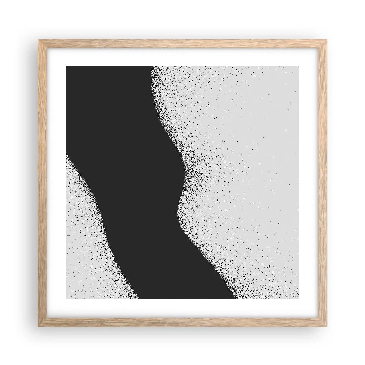 Plagát v ráme zo svetlého duba - Plynulá rovnováha - 50x50 cm