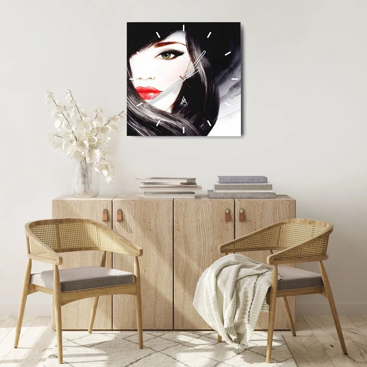 Nástenné hodiny - Zafírový pohľad - 40x40 cm