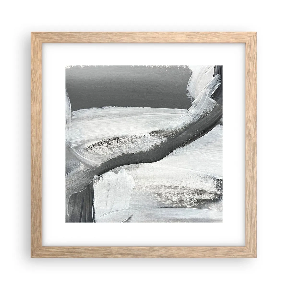 Plagát v ráme zo svetlého duba - Pevným pohybom - 30x30 cm