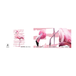 Vzorka samolepiacej fototapety Deluxe Sticker - Dôstojne, aj keď v ružovej - Flamingo, Vták, Kus - 100x30 cm