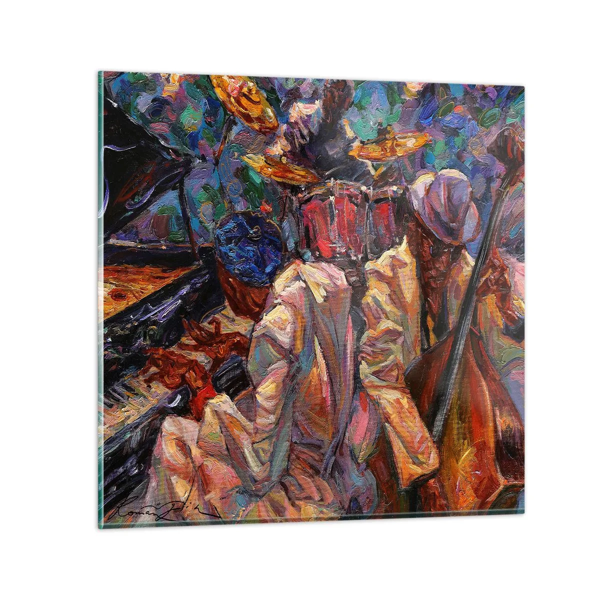 Obraz na skle - V jednom rytme - 30x30 cm