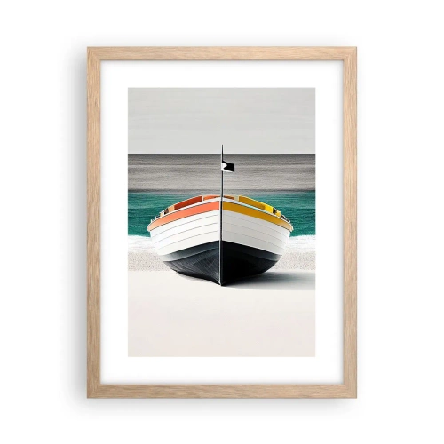 Plagát v ráme zo svetlého duba - Na správnom mieste - 30x40 cm