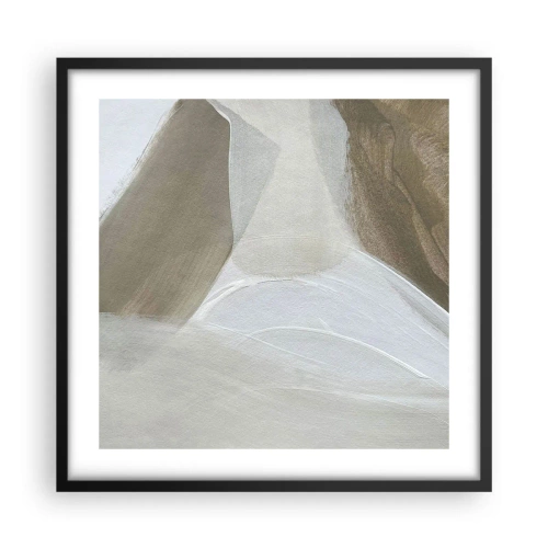 Plagát v čiernom ráme - Vlna bielej - 50x50 cm
