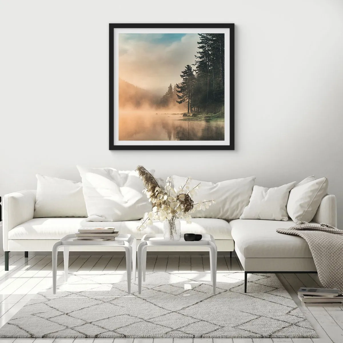 Plagát v čiernom ráme - Zrodenie dňa - 60x60 cm