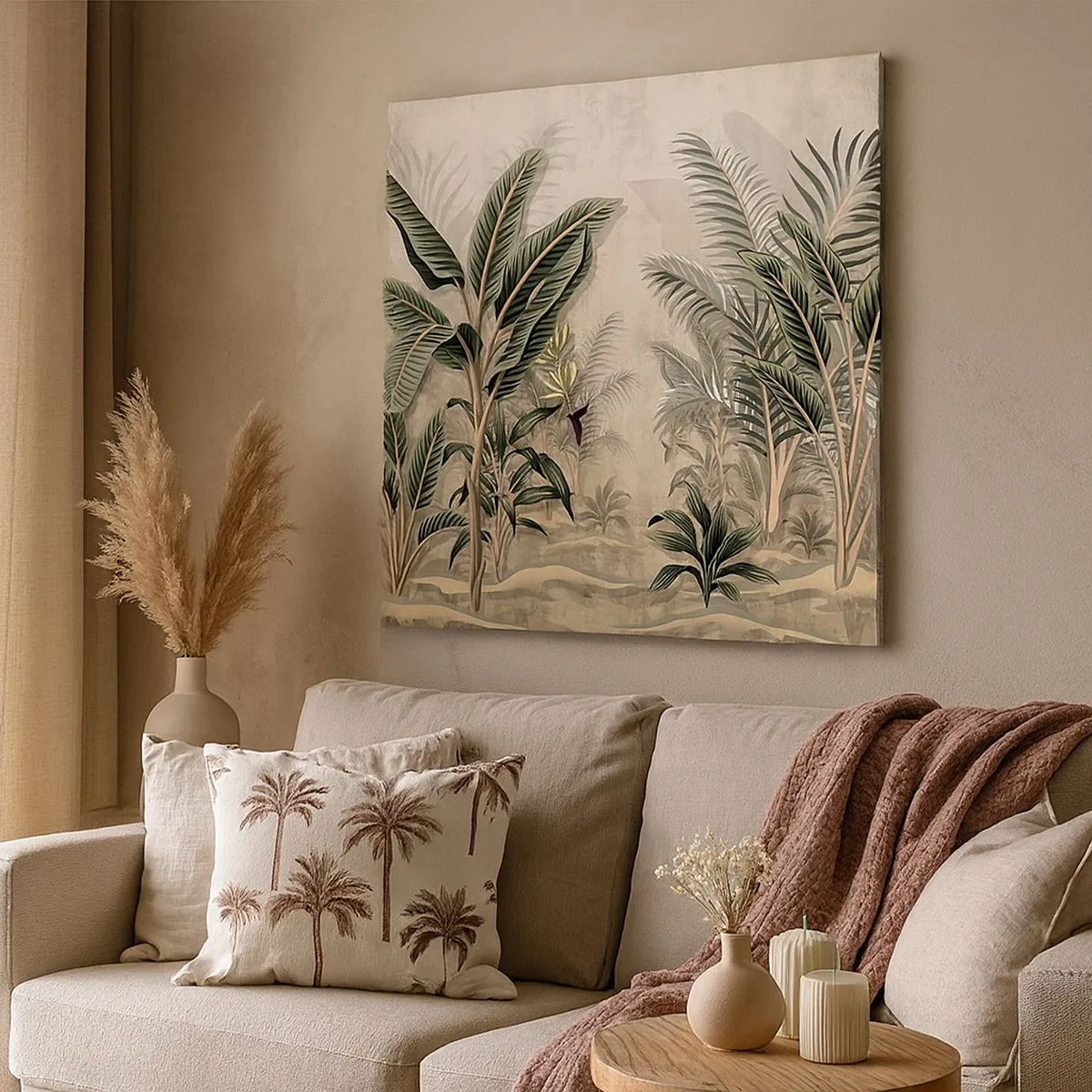 Obraz na plátne - Rytina v koloniálnom štýle - 30x30 cm