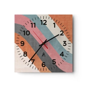 Nástenné hodiny - Diagonálna kompozícia – pohyb - 30x30 cm