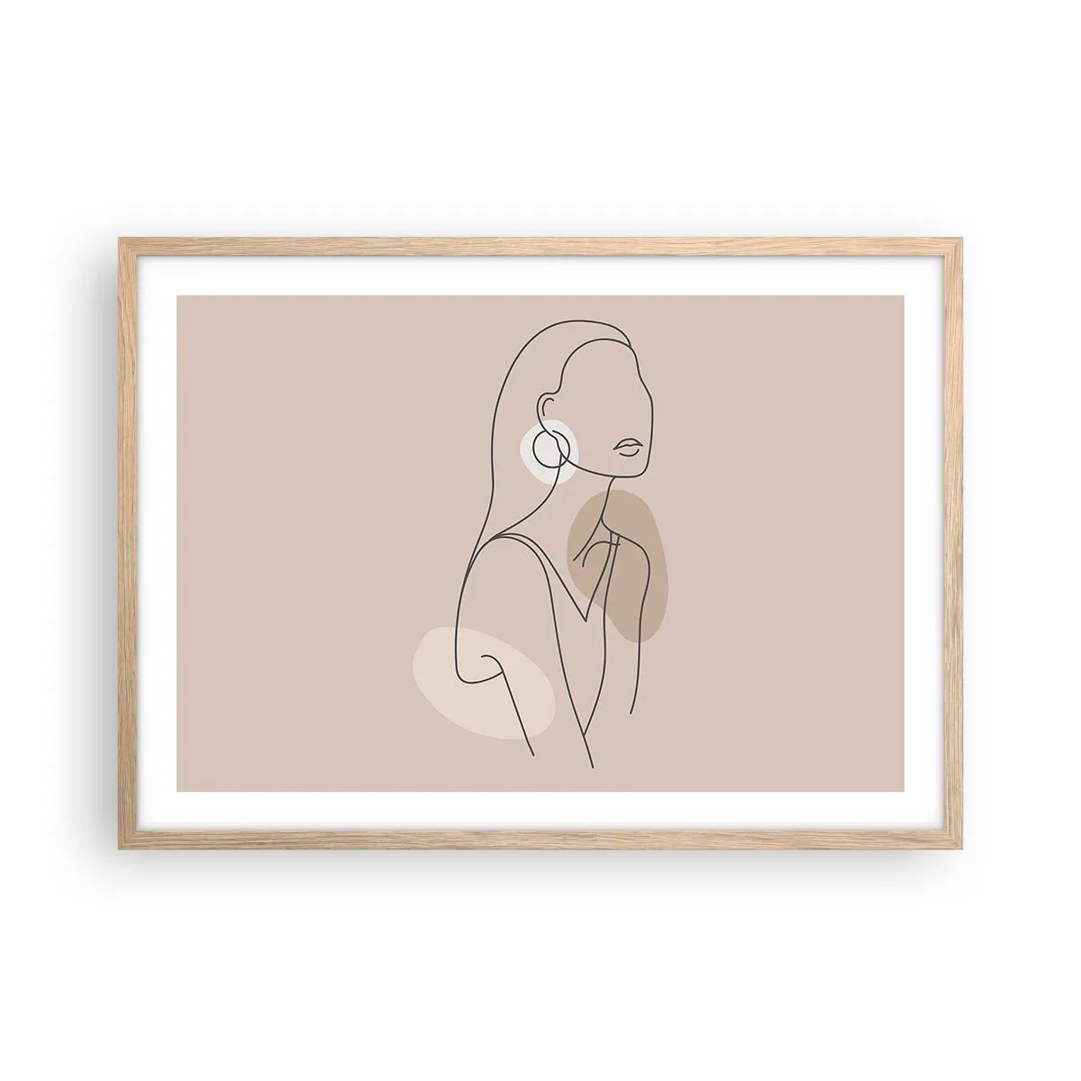 Plagát v ráme zo svetlého duba - Dievčenská ikona - 70x50 cm