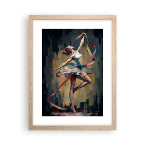 Plagát v ráme zo svetlého duba - Tanec so stuhou - 30x40 cm