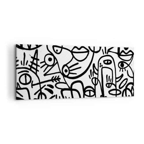 Obraz na plátne - Tváre a preludy - 100x40 cm