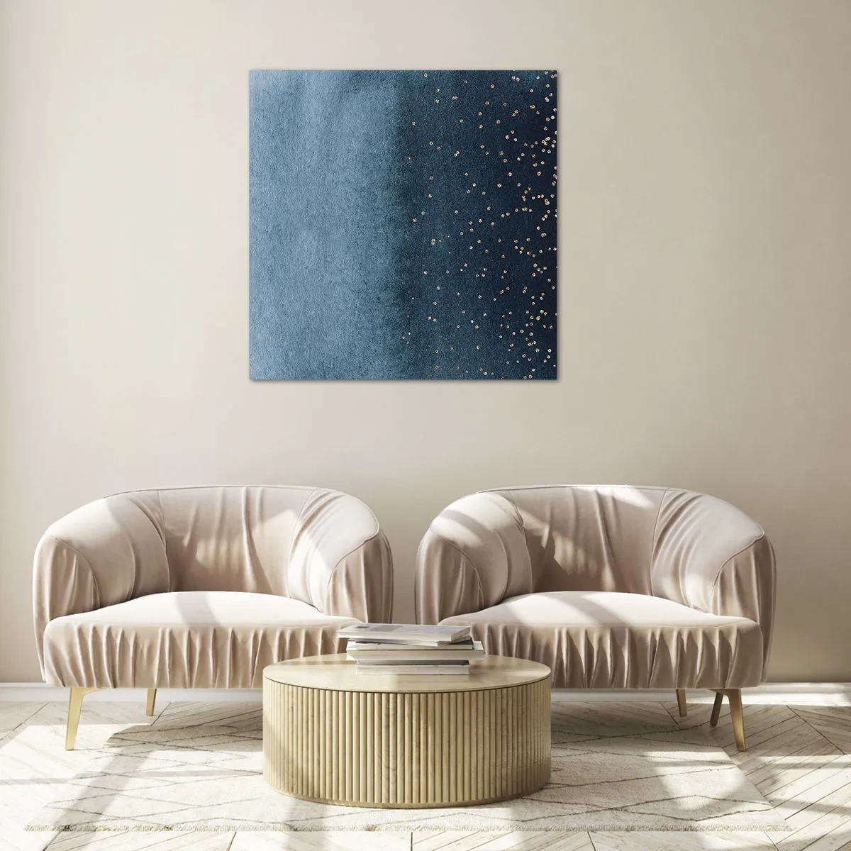 Obraz na skle - Kompozícia – modrej fázy - 30x30 cm