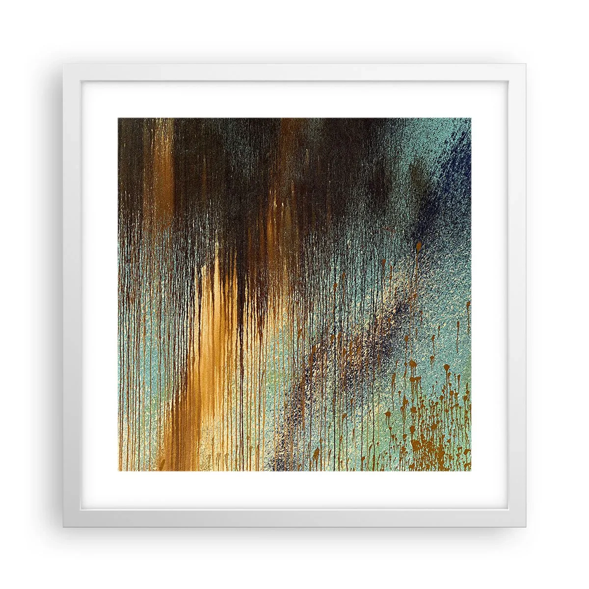 Plagát v bielom ráme - Nenáhodná farebná kompozícia - 40x40 cm