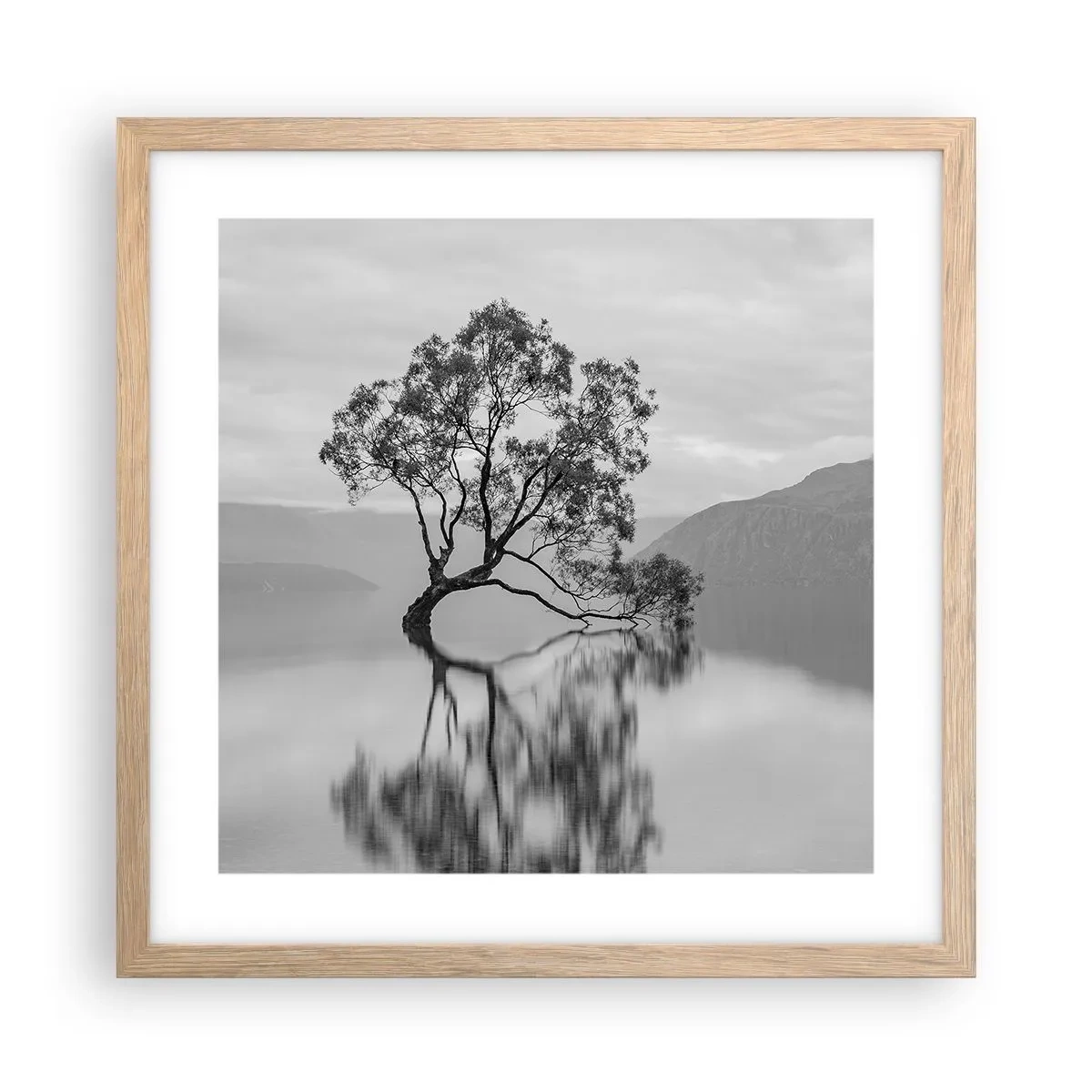 Plagát v ráme zo svetlého duba - Existuje taká krajina - 40x40 cm