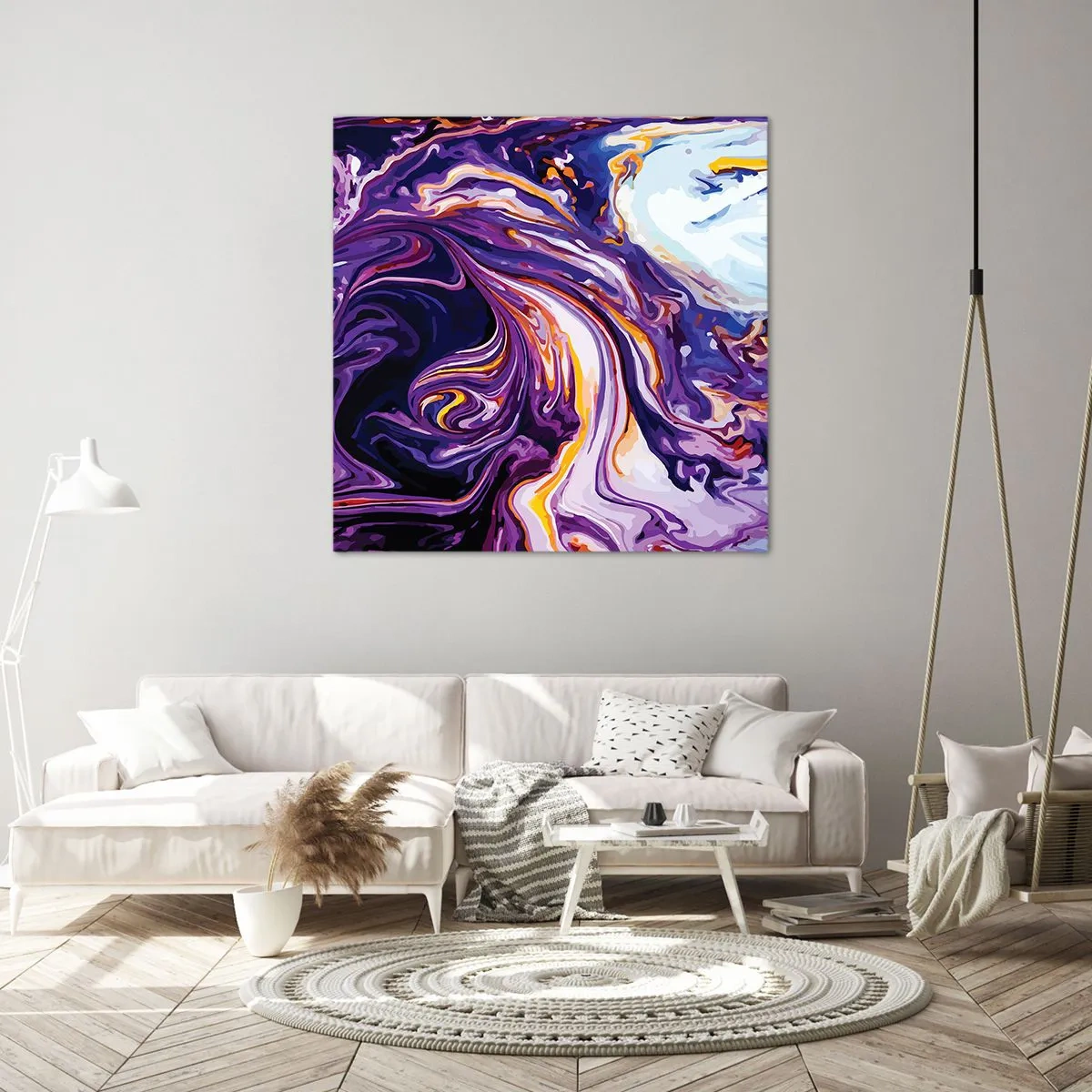 Obraz na plátne - Záhyb priestoru vo fialovej - 40x40 cm