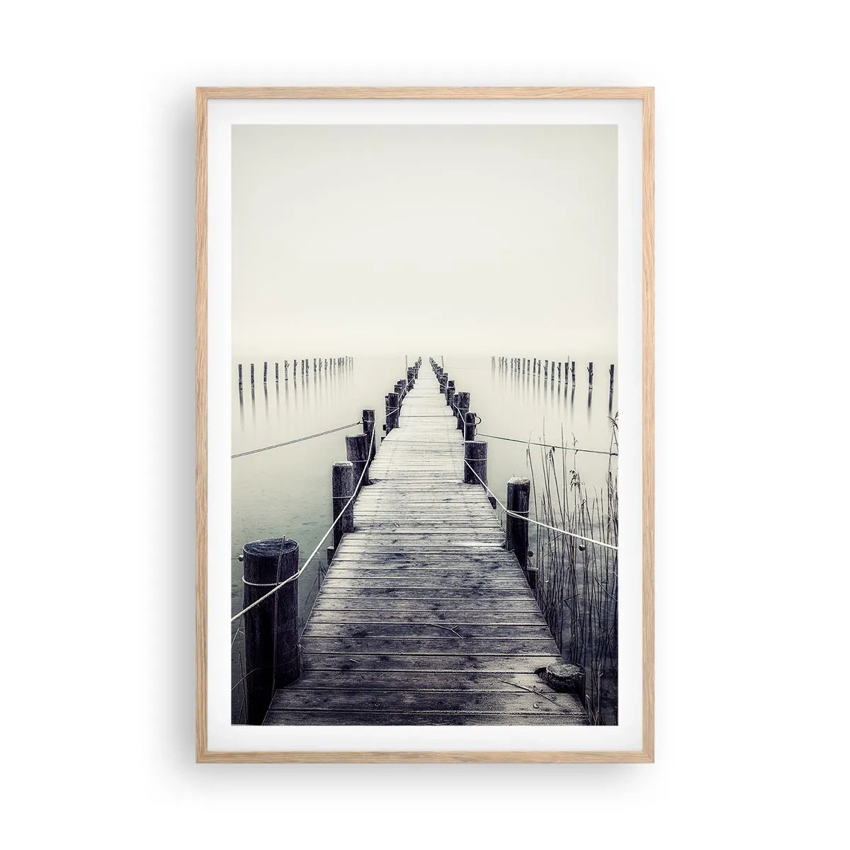 Plagát v ráme zo svetlého duba - Ponor sa do pokoja - 61x91 cm