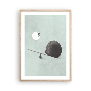 Plagát v ráme zo svetlého duba - Splnený sen - 50x70 cm