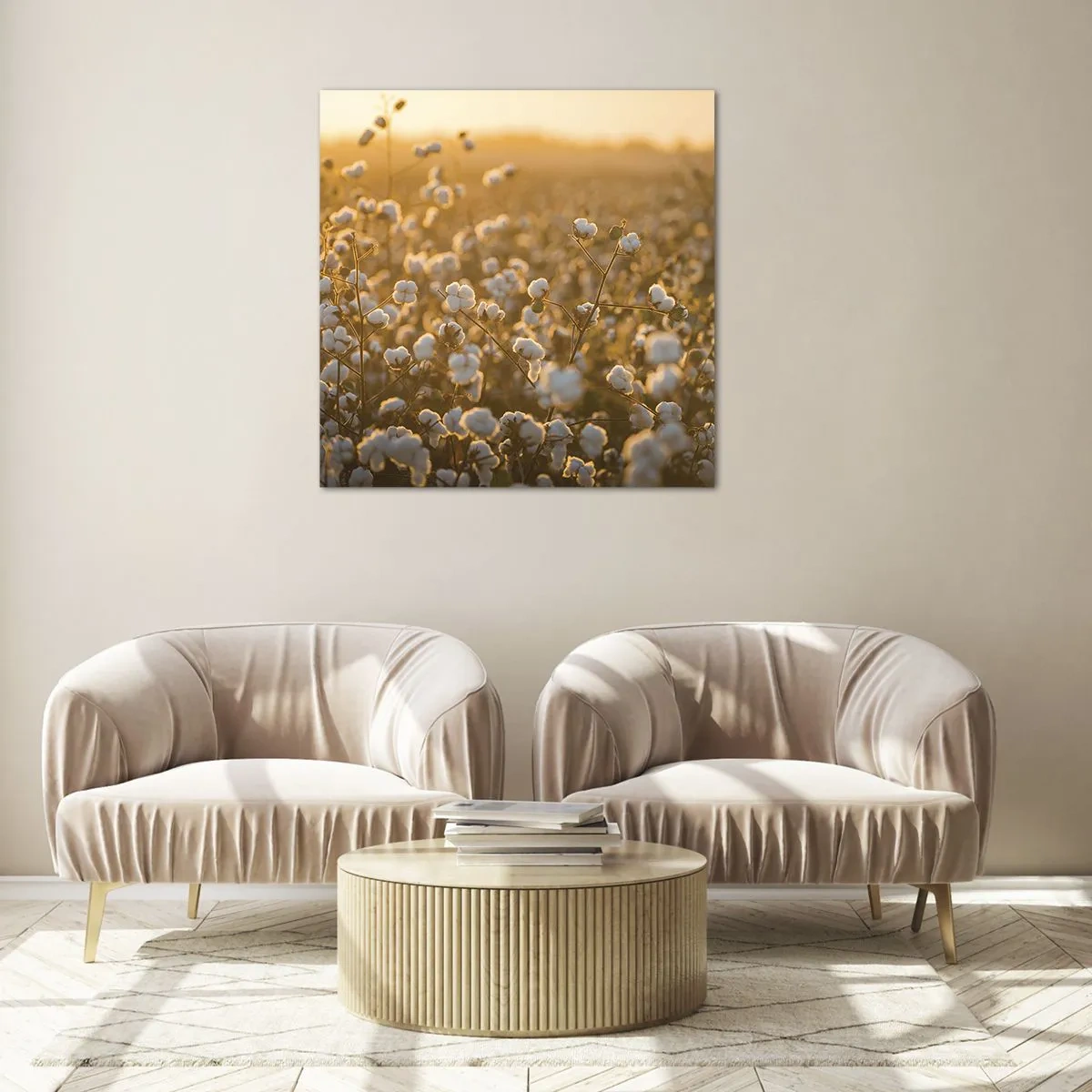 Obraz na skle - Chlpaté pole - 40x40 cm