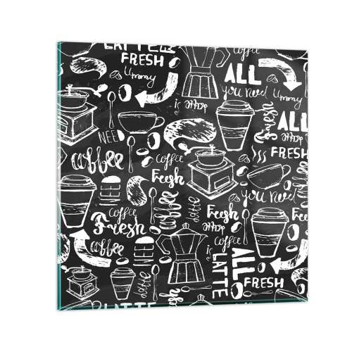 Obraz na skle - All you need is… - 60x60 cm