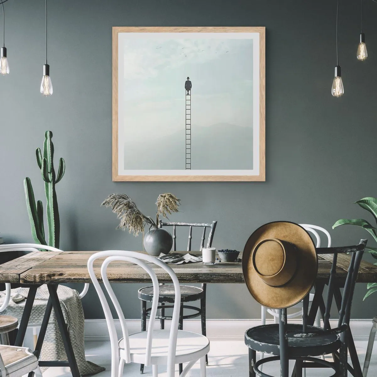 Plagát v ráme zo svetlého duba - Povzniesť sa nad to - 30x30 cm