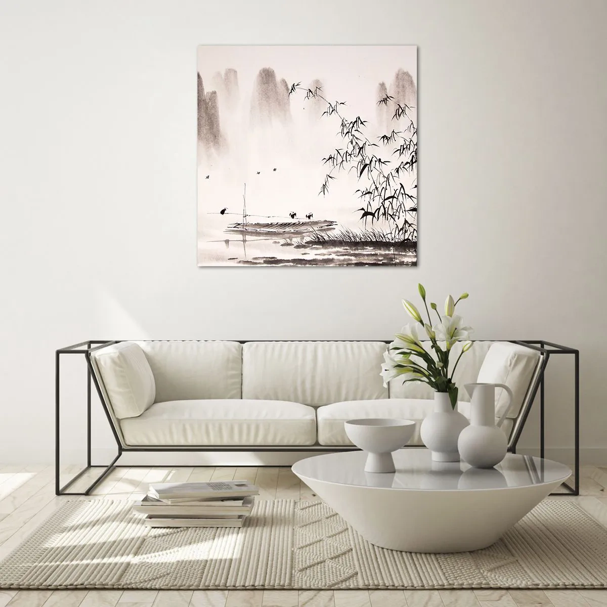 Obraz na skle - Pokoj ryžových polí - 60x60 cm