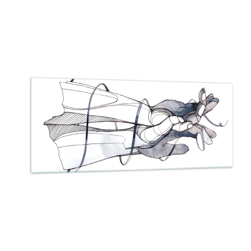 Obraz na skle - Štúdia o dotyku - 100x40 cm