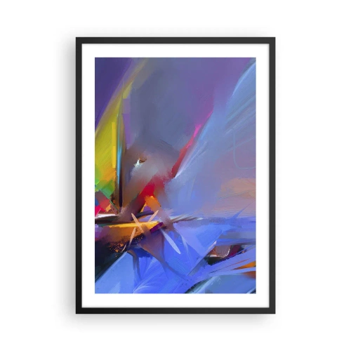 Plagát v čiernom ráme - Abstraktná hra farieb v dynamickej kompozícii - 50x70cm - Preletela ako vták - Moderná nástenná dekorácia do obývacej izby a spálne ARTTOR