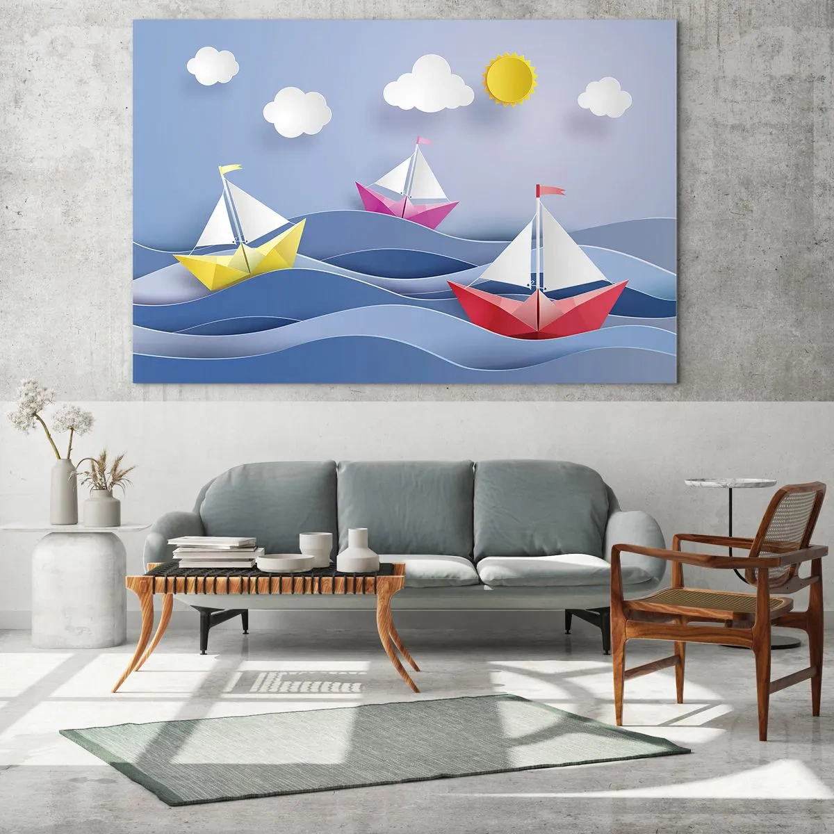Obraz na skle - Ach, ako je príjemné hojdať sa na vlnách - 120x80 cm