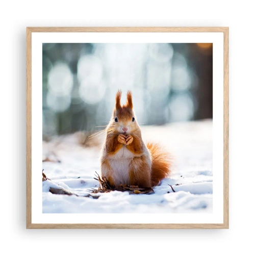 Plagát v ráme zo svetlého duba - Čo sa tak pozeráš? - 60x60 cm