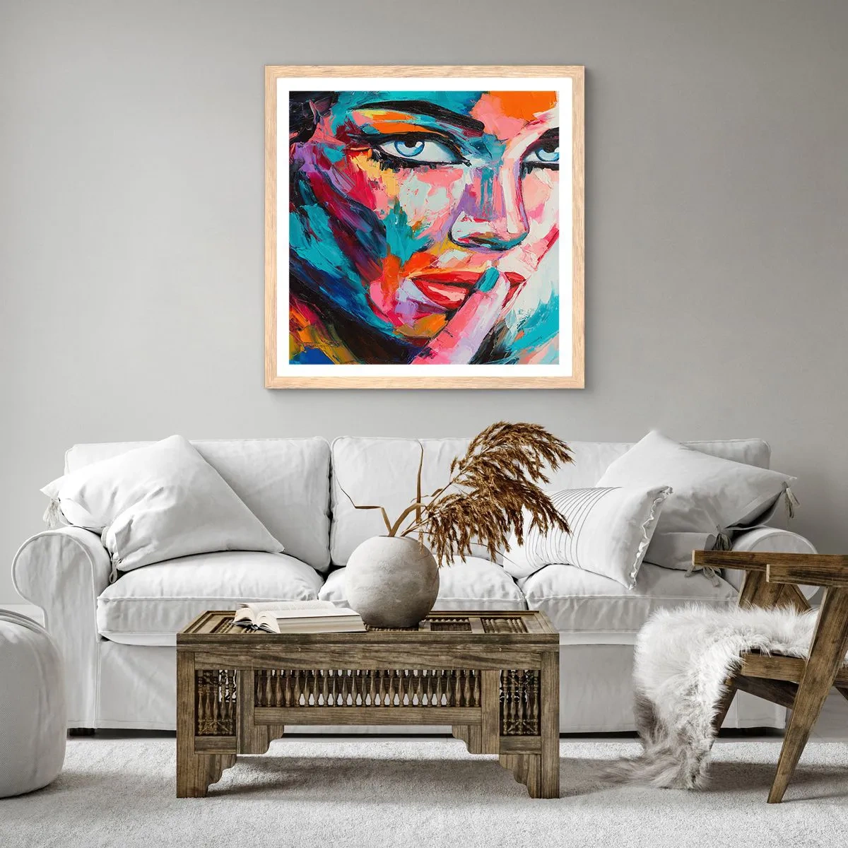 Plagát v ráme zo svetlého duba - Naše prvé tajomstvo - 40x40 cm