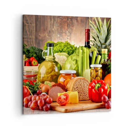 Obraz na plátne - Údené, pečené, marinované - 50x50 cm