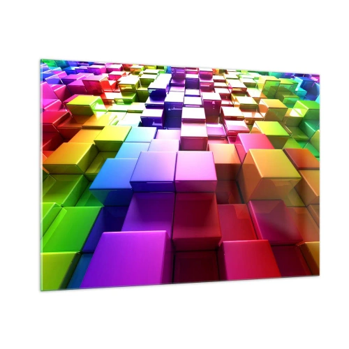 Obraz na skle - Op-artové spoločne v tíme - 100x70 cm