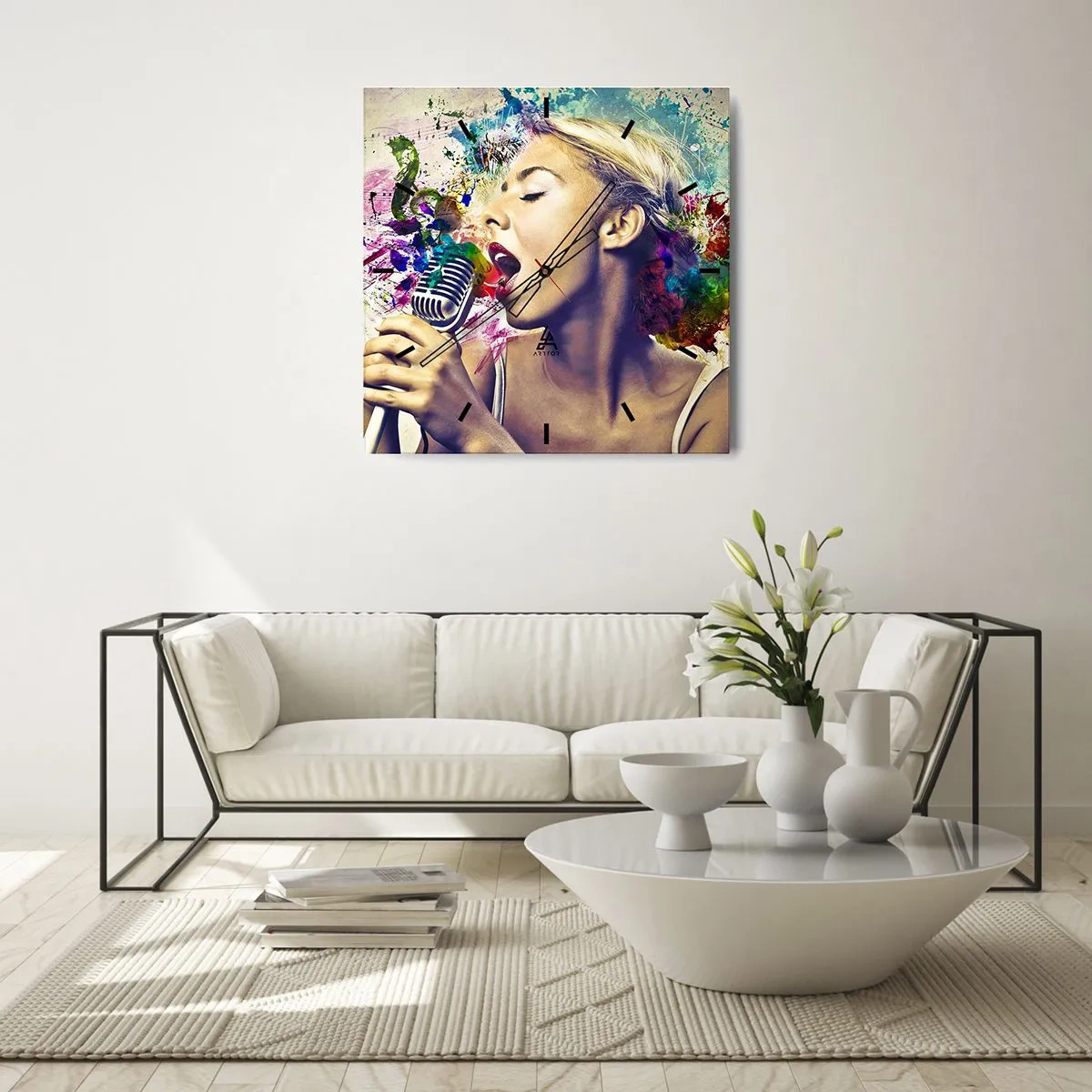 Nástenné hodiny - Pomaľovať hlasom svet - 40x40 cm