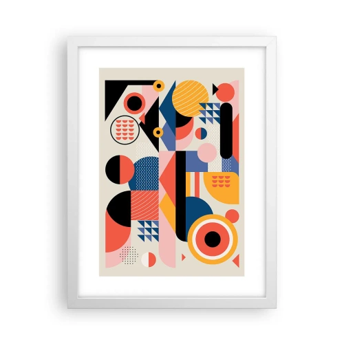 Plagát v bielom ráme - Kompozícia: poďme sa hrať - 30x40 cm