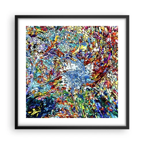 Plagát v čiernom ráme - Vitráž s kvapkami - 50x50 cm