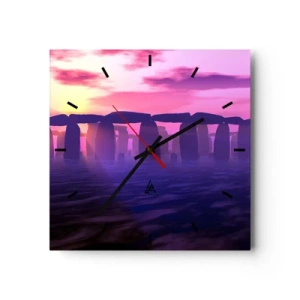 Nástenné hodiny - Tajomstvo za svitania v hmle - 30x30 cm