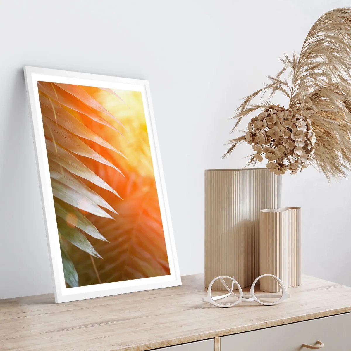 Plagát v bielom ráme - Ráno v džungli - 61x91 cm