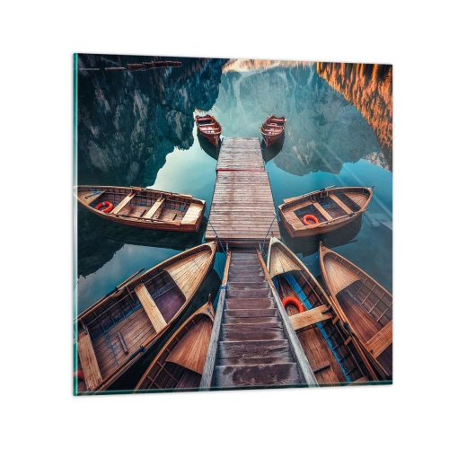 Obraz na skle - Čakám v prístave - 40x40 cm