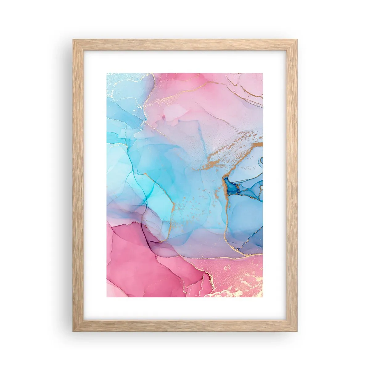 Plagát v ráme zo svetlého duba - Stretávanie a prelínanie - 30x40 cm