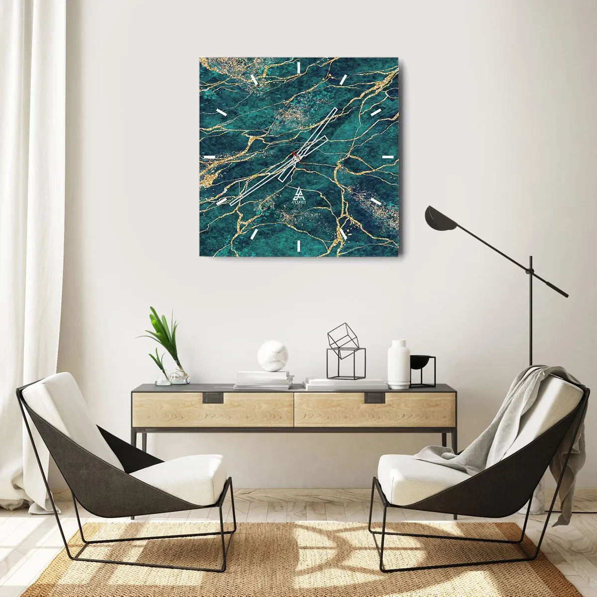 Nástenné hodiny - Zlatá žila - 30x30 cm