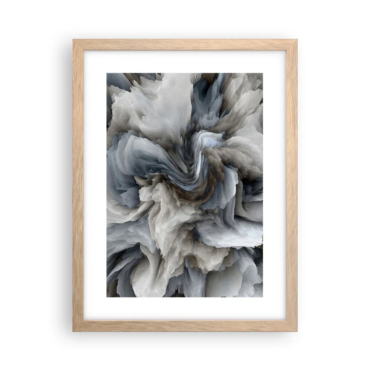 Plagát v ráme zo svetlého duba - Kameň a kvet - 30x40 cm