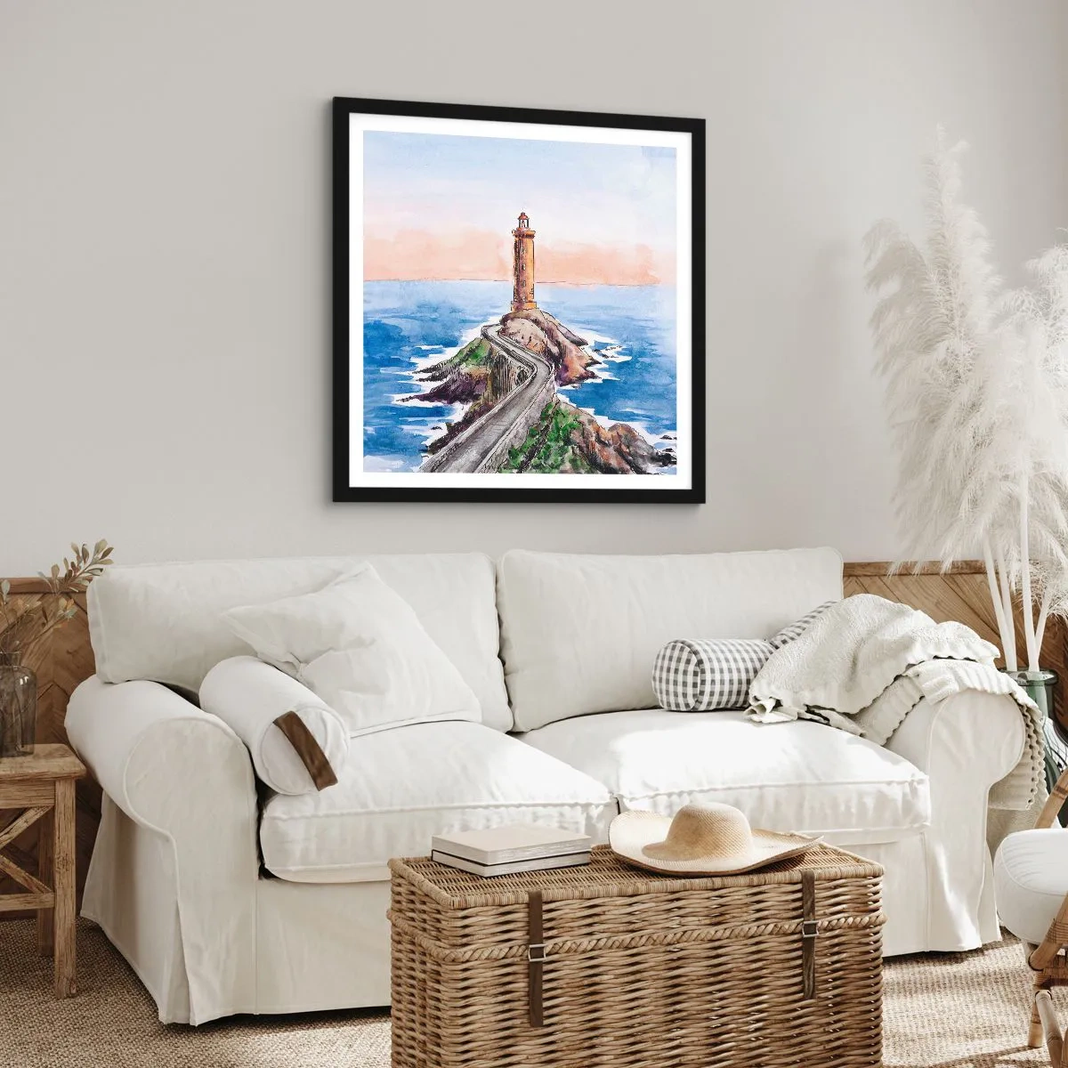 Plagát v čiernom ráme - Tvárou v tvár moru - 60x60 cm