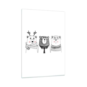 Obraz na skle - Medveď, medvedík a macko - 50x70 cm