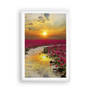 Plagát v bielom ráme - Tajomný život jazera - 61x91 cm