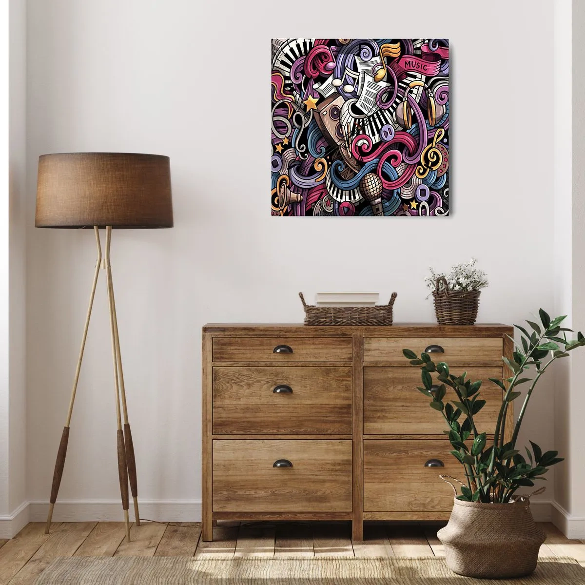 Nástenné hodiny - Komplikovaná melódia - 40x40 cm